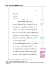 Sample Paper In Mla Format Stoneham High School Library Media