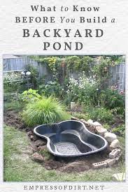 advice for starting a backyard pond