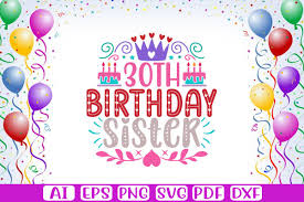 30th birthday sister graphic by