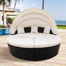 Wetiny Beige Daybed Sunbed With