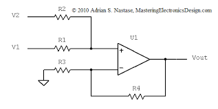 Diffeial Amplifier With One Op Amp