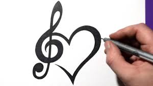Treble bass clef heart tattoo. How To Draw A Treble Clef And Heart Tattoo Design 2 Variations Youtube