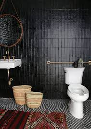Jet Black Wall Tiles In A Room With A