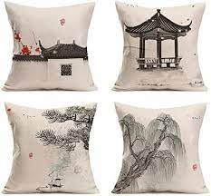 Chinoiserie Throw Pillow Cover Wash