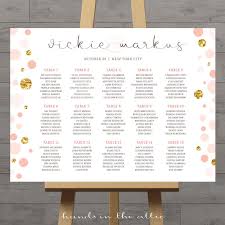 Horizontal Seating Chart With Pink Gold Dots