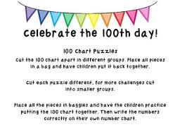100th Day Puzzles Chart By Live Laugh Loving Teaching Tpt