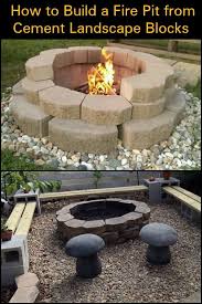build a fire pit from cement landscape