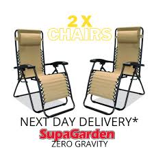 2 X Zero Gravity Reclining Chairs Beige