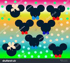 Handdrawn Background Mickey Mouse Girl Boy Stock Vector (Royalty Free)  1310842097