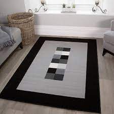 grey black geometric living room rug
