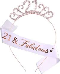 21st birthday sash and crystal tiara