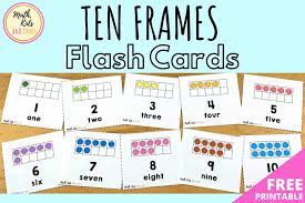 ten frames flash cards math kids and