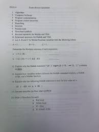 Solved Es2513 Exam Review Questions 1 Algorithm 2 Compu