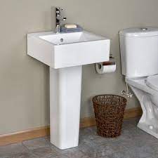 arena pedestal sink with single faucet