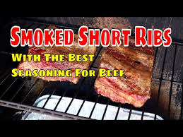 smoked beef short ribs in the pit boss