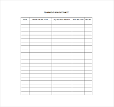 Sign Out Sheet Template 16 Free Word Pdf Documents