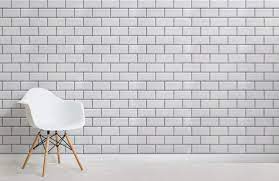 White Ceramic Subway Tile Wallpaper