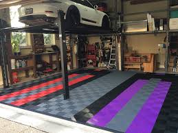garage tile flooring with car lifts