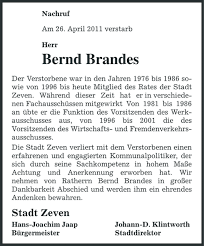 Bernd Brandes : Nachruf - Zevener Zeitung Traueranzeigen - Zevener ... - 9564239_large