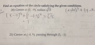 find an equation of the circle