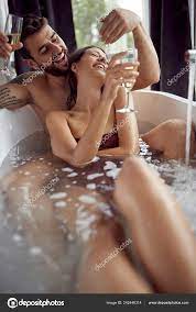 Sensual couple bath
