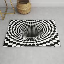 scallop houndstooth black hole warp rug