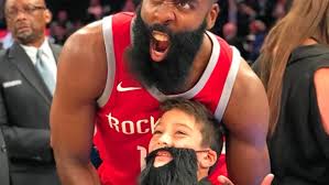 Look at james harden the most famous basketball player, how was he without long beard. James Harden Takes Epic Photo With Kid Wearing A Beard Similar To His Article Bardown