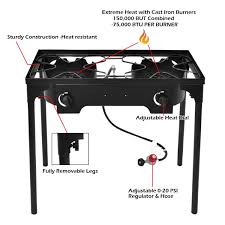Double Burner Outdoor Stove Bbq Grill