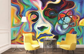 Colourful Face Art Mural Déco Wallpaper