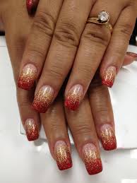 Get the best deals on gold acrylic nail art supplies. Red And Gold Red And Gold Nails Gold Acrylic Nails Red Nails Glitter