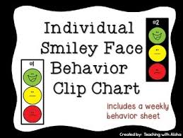 Individual Smiley Face Behavior Clip Chart With Editable Weekly Behavior Chart