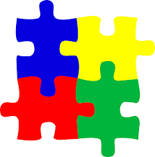 Clipart of Four Puzzle Pieces free image download