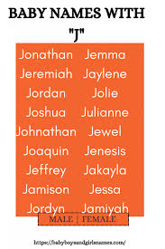 baby boy names starting with j names