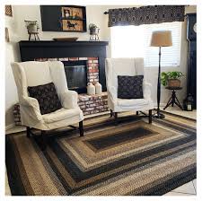 black braided rug living room