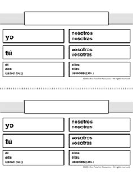 Image Result For Conjugation Chart Spanish Blank Verb