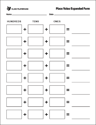 Printable Place Value Expanded Form Hundreds Tens And Ones
