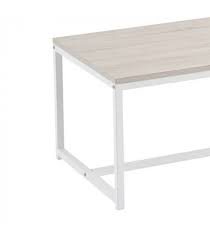 Coffee Table Wood White Mdf And White Metal