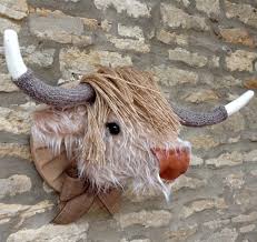 Highland Cow Head Faux Taxidermy