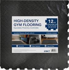 next 48ft gym flooring exercise mats black