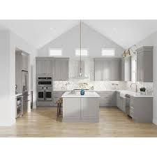 Hampton Bay Designer Series Elgin Assembled 30x42x12 In Wall Kitchen Cabinet With Glass Doors In Heron Gray