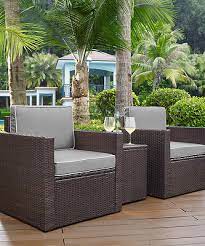 Catalina Outdoor Wicker Arm Table Brown