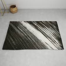 scar abstract black white rug by