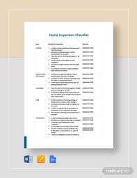 inspection checklist templates
