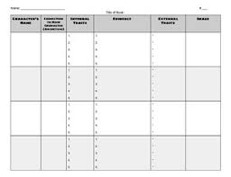 Blank Character Chart For Read Aloud Or Independent Reading
