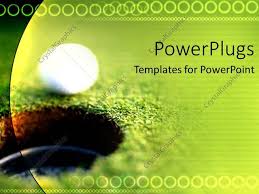 Powerpoint Template A Golf Ball Just Going In The Hole With