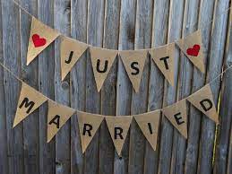 just married banner just married