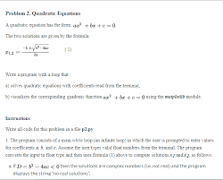 Solved Problem 2 Quadratic Equations A