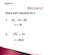 Ppt Solve Each Equation For X 3x