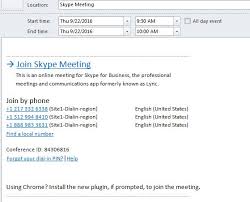 creating a skype for business meeting