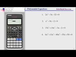 Casio Fx 991 Ex Polynomial Equations